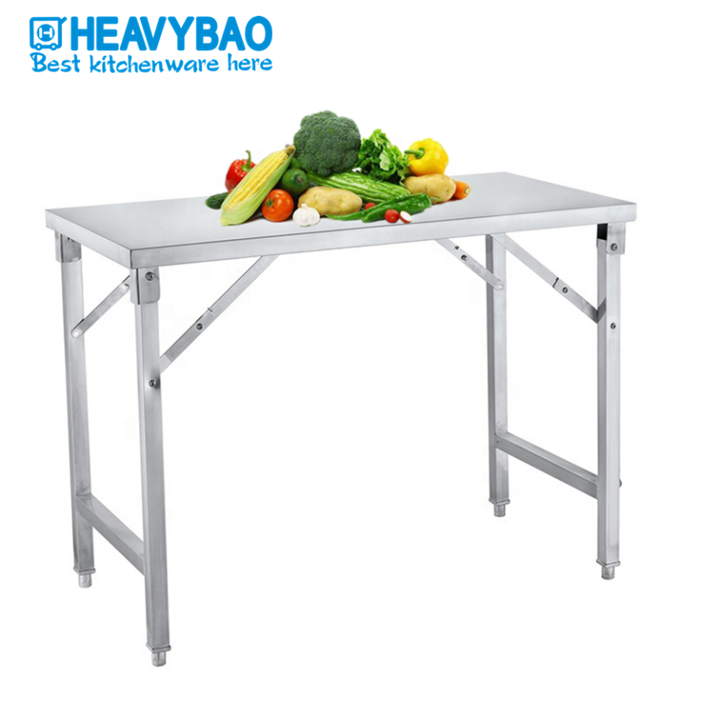 Heavybao Stainless Steel Commercial Kitchen MOP Sink Professional Work Table Used Food Bench Table Sink China Bulk Supplier Customization