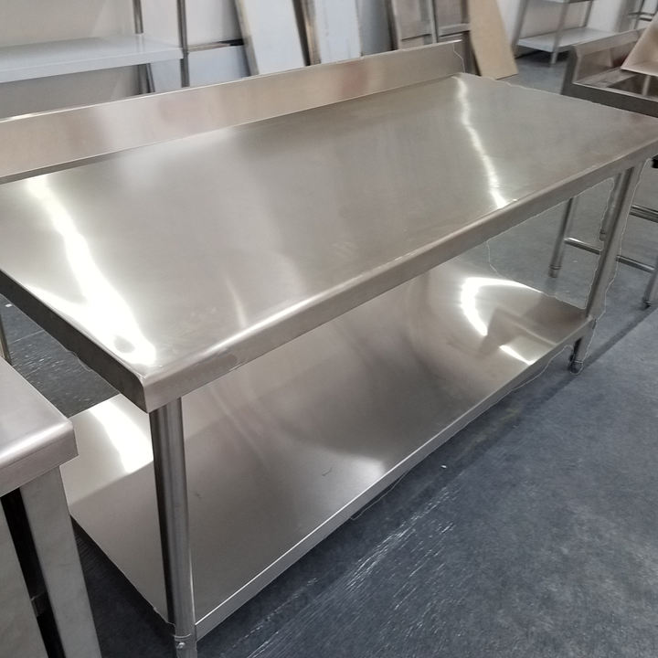 Heavybao Stainless Steel Commercial Kitchen Prep & Work Table w/ Backsplash