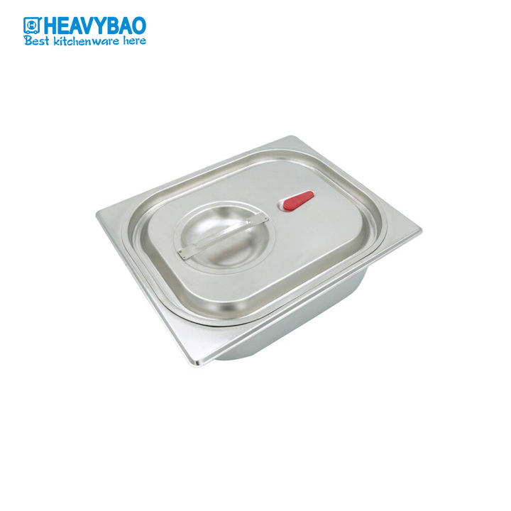 Heavybao Stainless Steel  Gastronome Container Anti-Jam Standard Hotel GN Food Pans Silicone Lid Factory to Consumer Operations