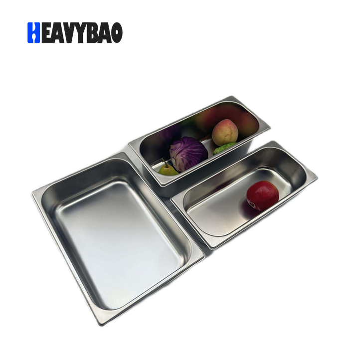Heavybao Stainless Steel Ice-cream GN Gastronorm Pan Food Container For Hotel Buffet Restaurant Wholesale Distribution Center