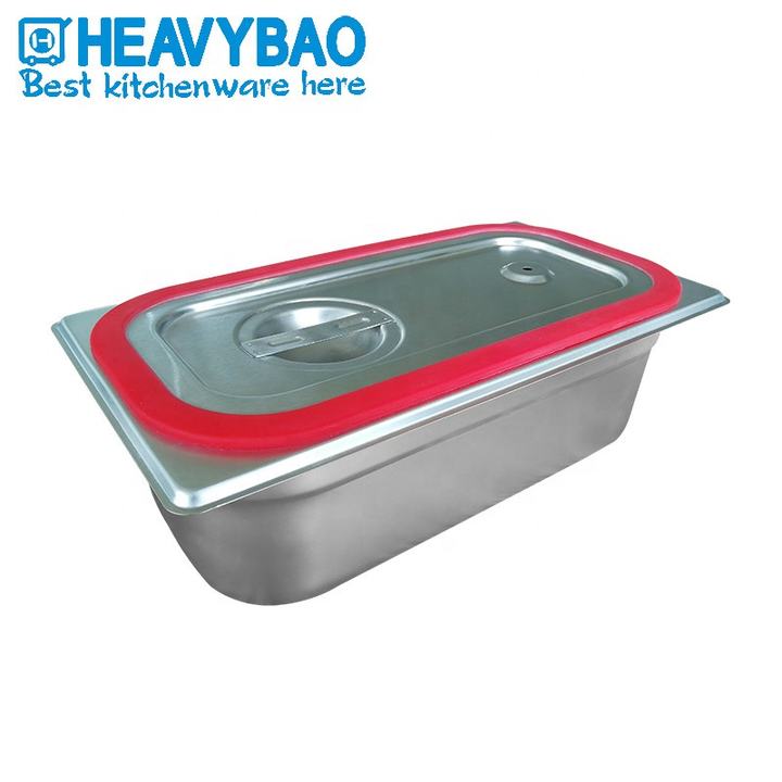 Heavybao Stainless Steel Lid Cover Food Pan with Seal Silicone For Restaurant Hotel