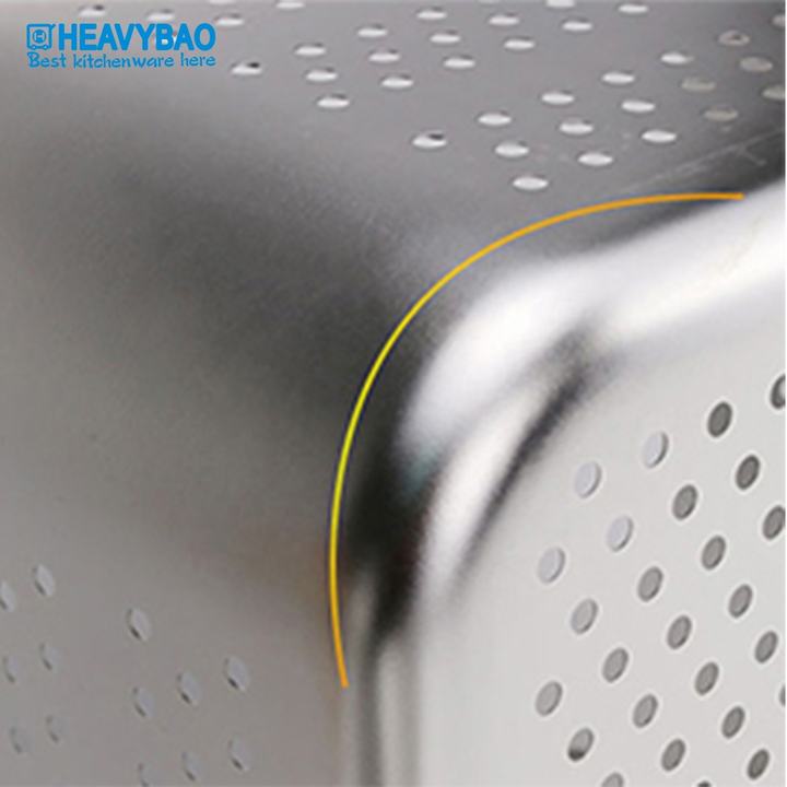 Heavybao Stainless Steel Punch Catering Gastronorm Food Container Perforated GN Serving Pan Strainer Wholesale Trade Supplier Innovation