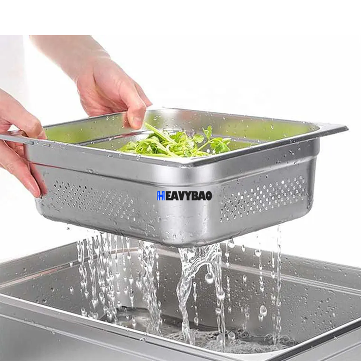 Heavybao Stainless Steel Punch Perforated Container For Washing Vegetable Fruit In Kitchen China Manufacturing Distributor