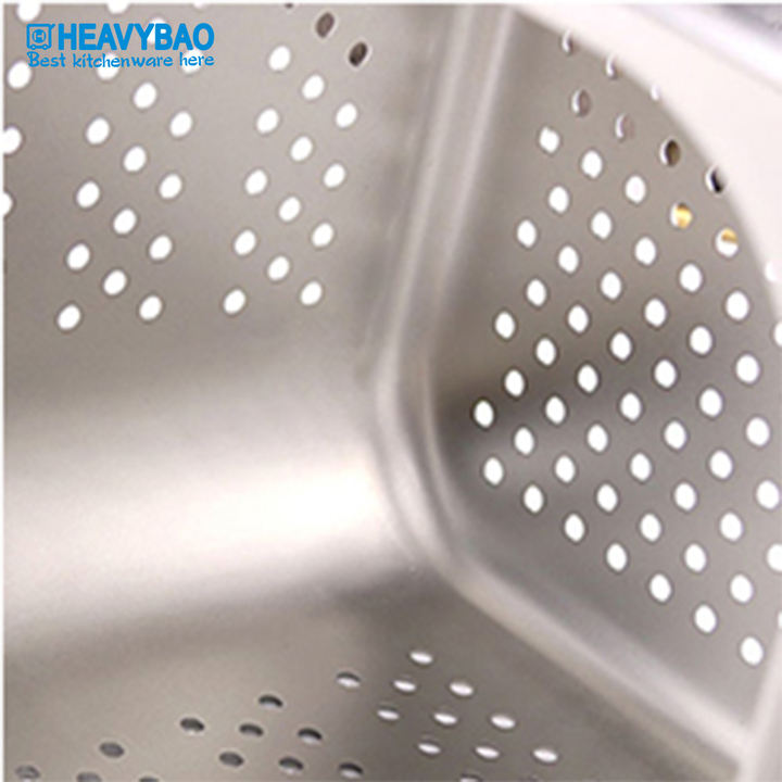 Heavybao Stainless Steel Punch Perforated Container For Washing Vegetable Fruit In Kitchen China Manufacturing Distributor