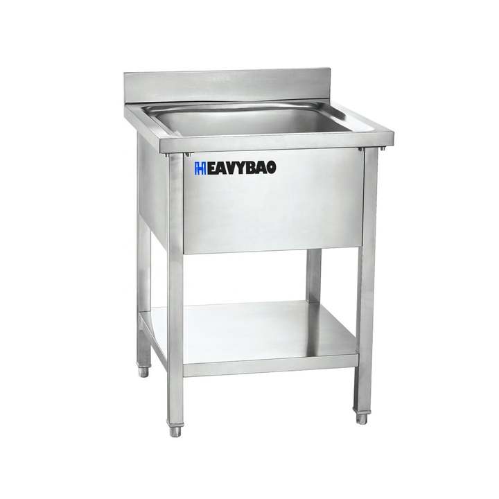 Heavybao Stainless Steel Sink Knee Operated Wash Basin With Backsplash For Hospital Use