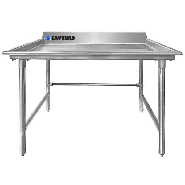 Heavybao Stainless Steel Sorting Table Backsplash Commercial  Working Table Stainless Steel Work Table