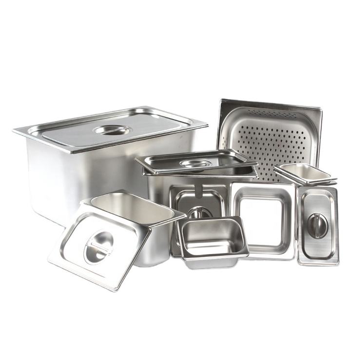 Heavybao Stainless Steel Stackable 1/1-65 GN Pan Universal Kitchenware for Hotel & Restaurant Use Gastronorm Containers