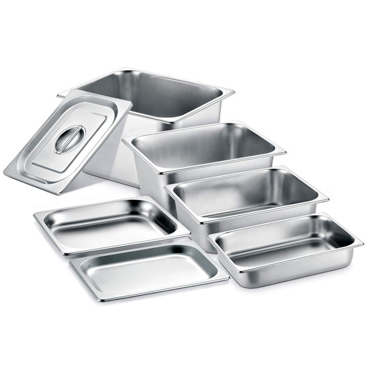 Heavybao Stainless Steel Standard GN Pan Food Container Coffee Shop Hotel Catering Equipment Wholesale Factory Customization