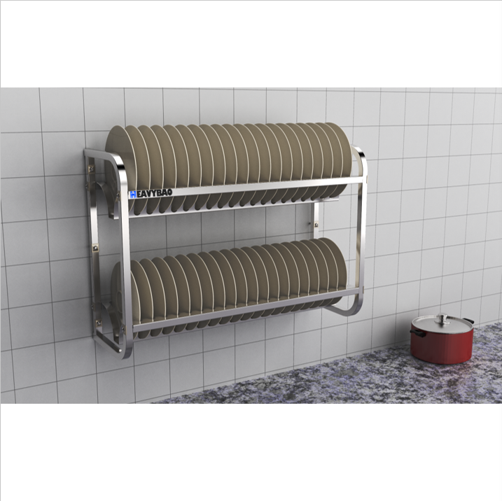 Heavybao Stainless Steel Wall Mounted Hanging Shelf Storage Rack Kitchen Accessories Holders Racks Sustainable for Plates Hotel Industrial Wholesale Pricing Supplier