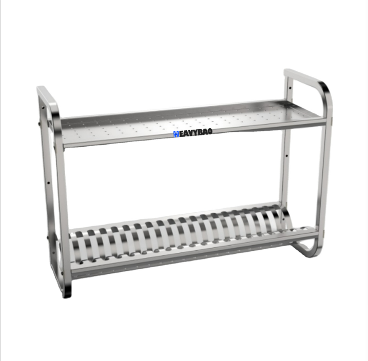 Heavybao Stainless Steel Wall Mounted Hanging Shelf Storage Rack Kitchen Accessories Holders Racks Sustainable for Plates Hotel Industrial Wholesale Pricing Supplier