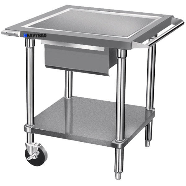 Heavybao Stainless Steel Working Table with Galvanized Undershelf Commercial Food Prep Work Table