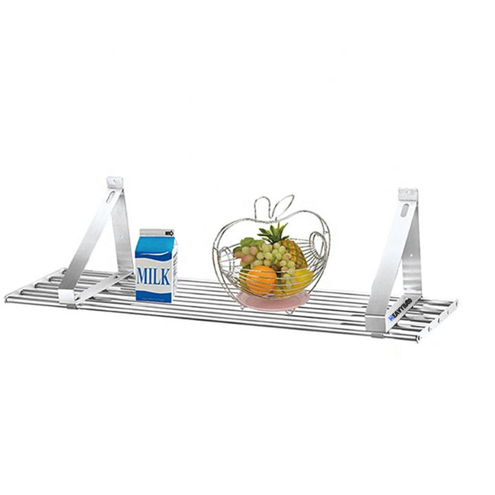 Heavybao Stainless steel restaurant home use kitchen spice storage shelf on wall bathroom shelf Used Food Wall Shelf