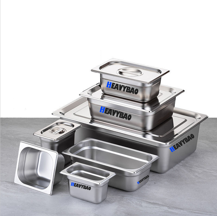 Heavybao Steam Table Pan Stainless Steel Hotel Pan for Food - Commercial Catering Pan for Hotel Restaurant Buffet Party Industrial Wholesale Pricing Wholesale