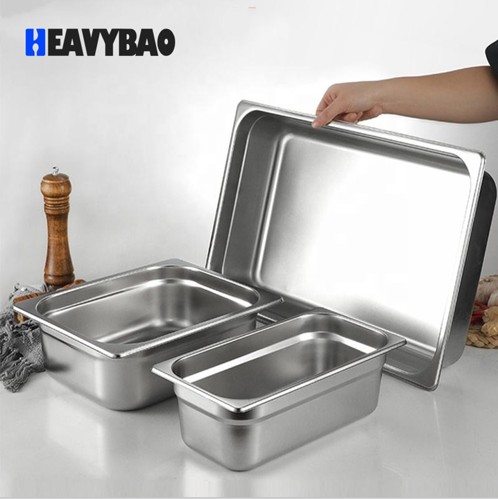 Heavybao Steam Table Pan Stainless Steel Hotel Pan for Food - Commercial Catering Pan for Hotel Restaurant Buffet Party Industrial Wholesale Pricing Wholesale
