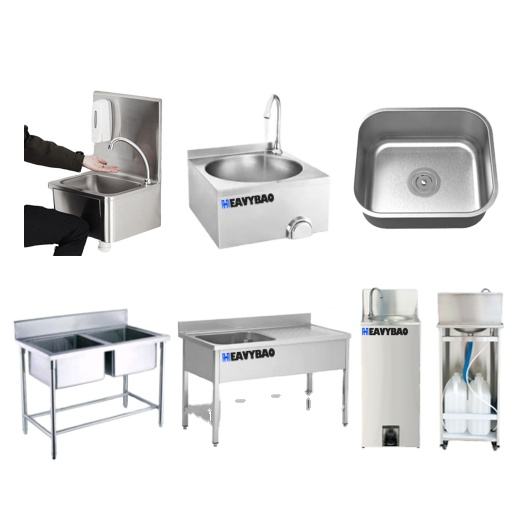 Heavybao Wall Mounted Knee Push Operated Hand Free Wash Sink Basin For Kitchen And Hospital Manufacturing & Supply Trade