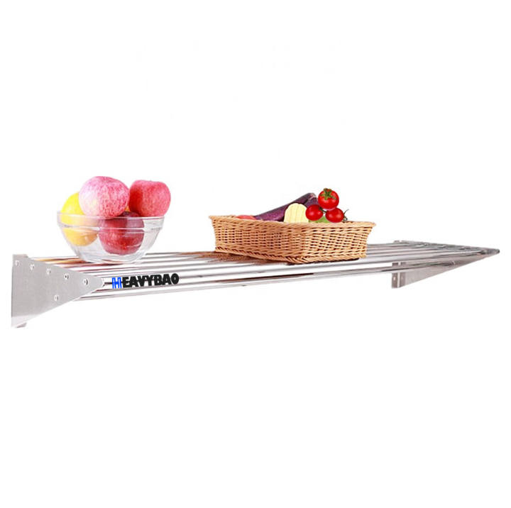 Heavybao Wall Mounted Stainless Steel Kitchen Shelf Used Food Storage Shelves Corrosion Resistant Bathroom Shower Shelf Custom Factory Production Trade