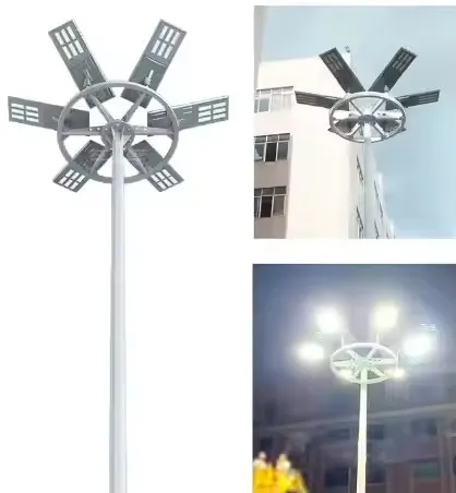 Outdoor Stadium Solar High Mast Lighting 12m 15m Galvanized High Mast Lamp Pole