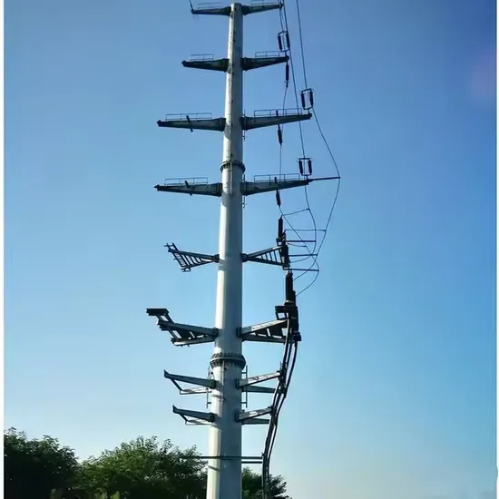 Slip Joint or Flange Connected Galvanized Power Transmission Pole