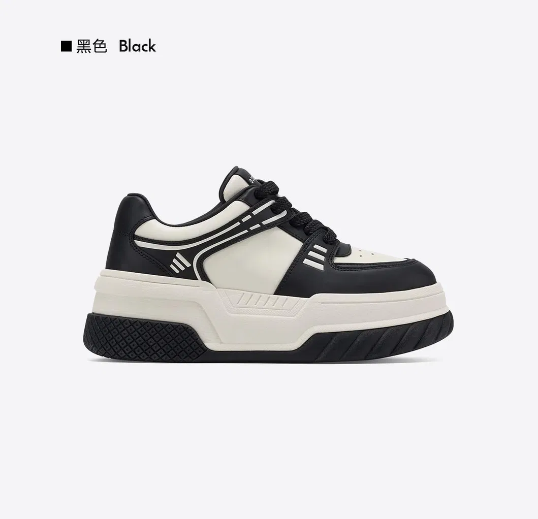 New Fashion Thick-Soled Sneakers for Height Increase Black and White Panda Sneakers for Women