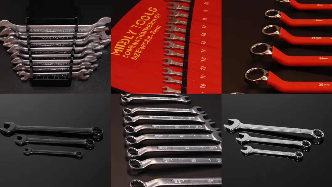 10 PCS Combination Wrench/Open-Ring Spanner with Rack Organizer