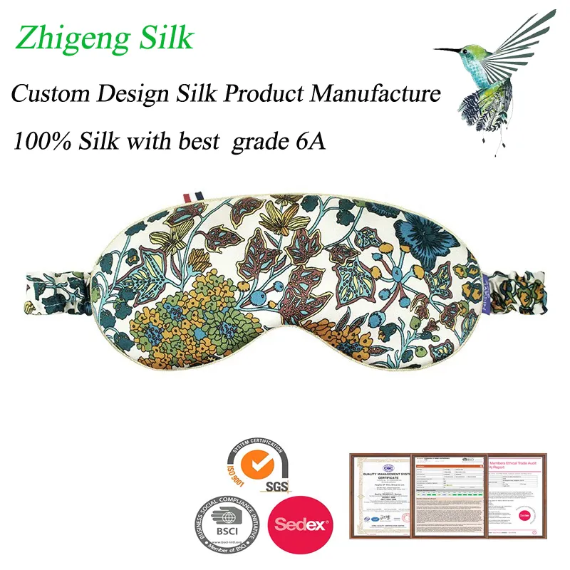 Bespoke Digital Print Silk Eye Mask for Women