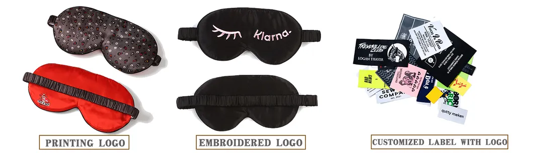 Bespoke Embroidery Pattern Mulberry Silk Eye Mask