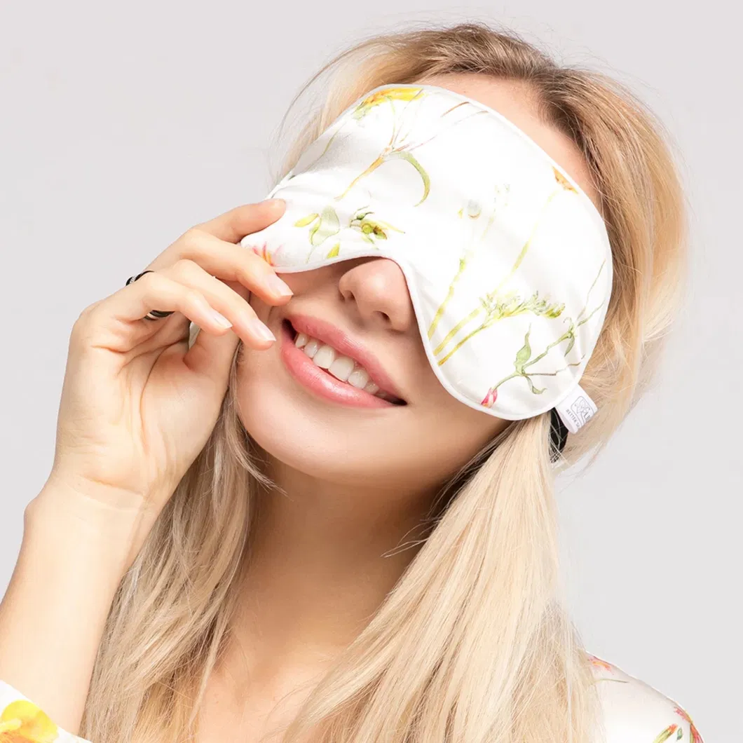 New Design Fashion Silk Printed Eyemask Customized