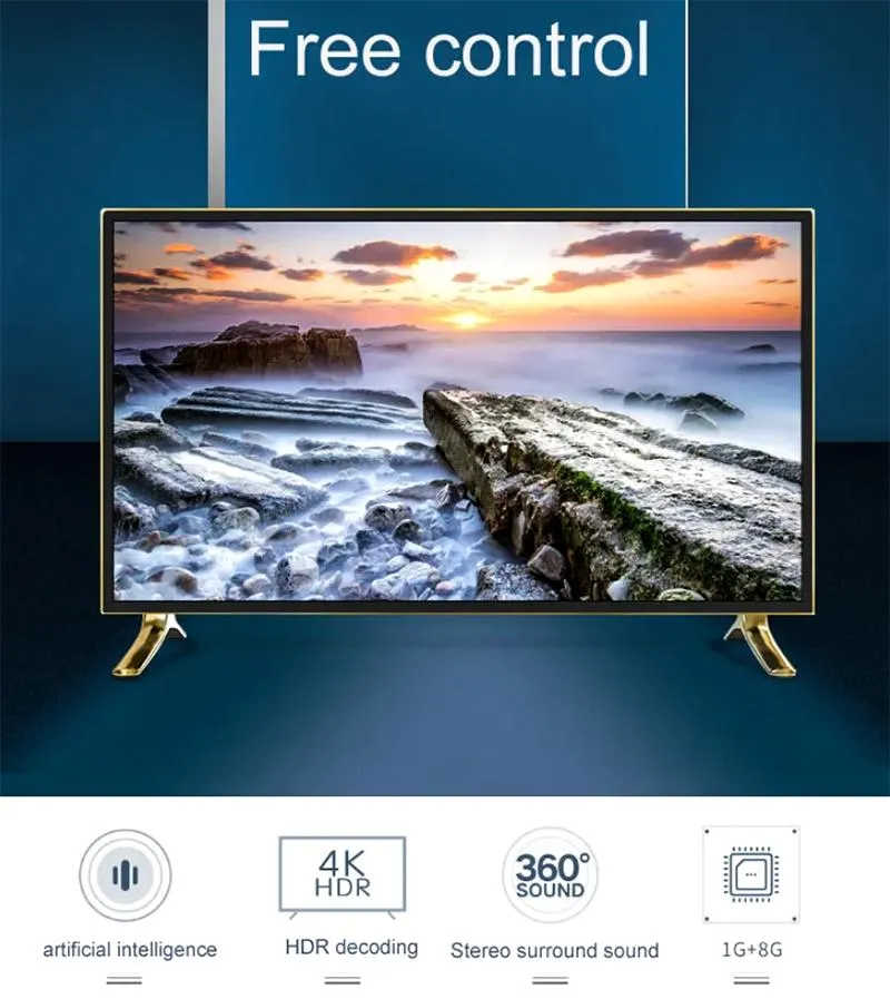 4K+Hdr Curved or Flat Screen LCD Smart TV 85inch with Artificial Intelligence