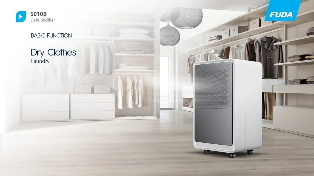 Fuda 12L/Day Multifunction Home Air Dehumidifier Dry Clothes and Voice Control