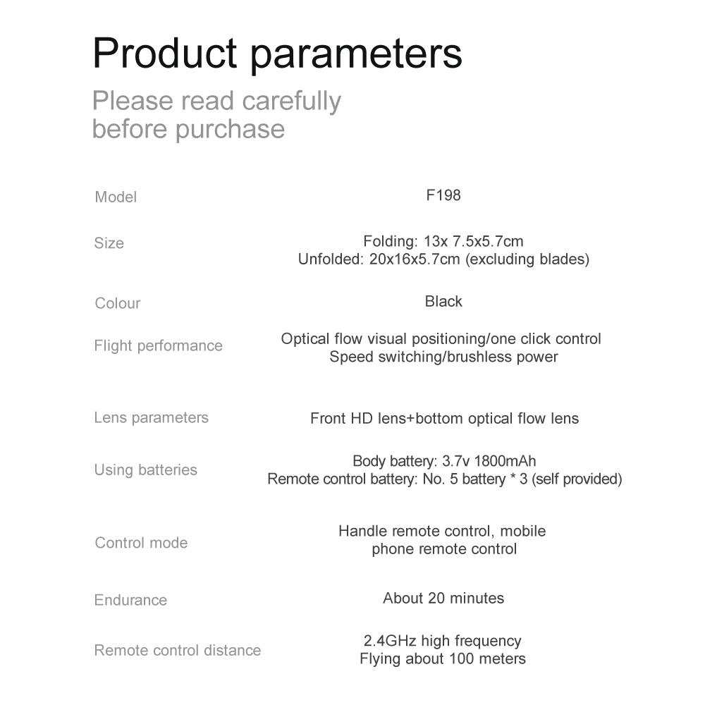 2024 F198 Brushless Drone Pro Aerial Photography With Optical Flow Positioning and Dual Camera Drone