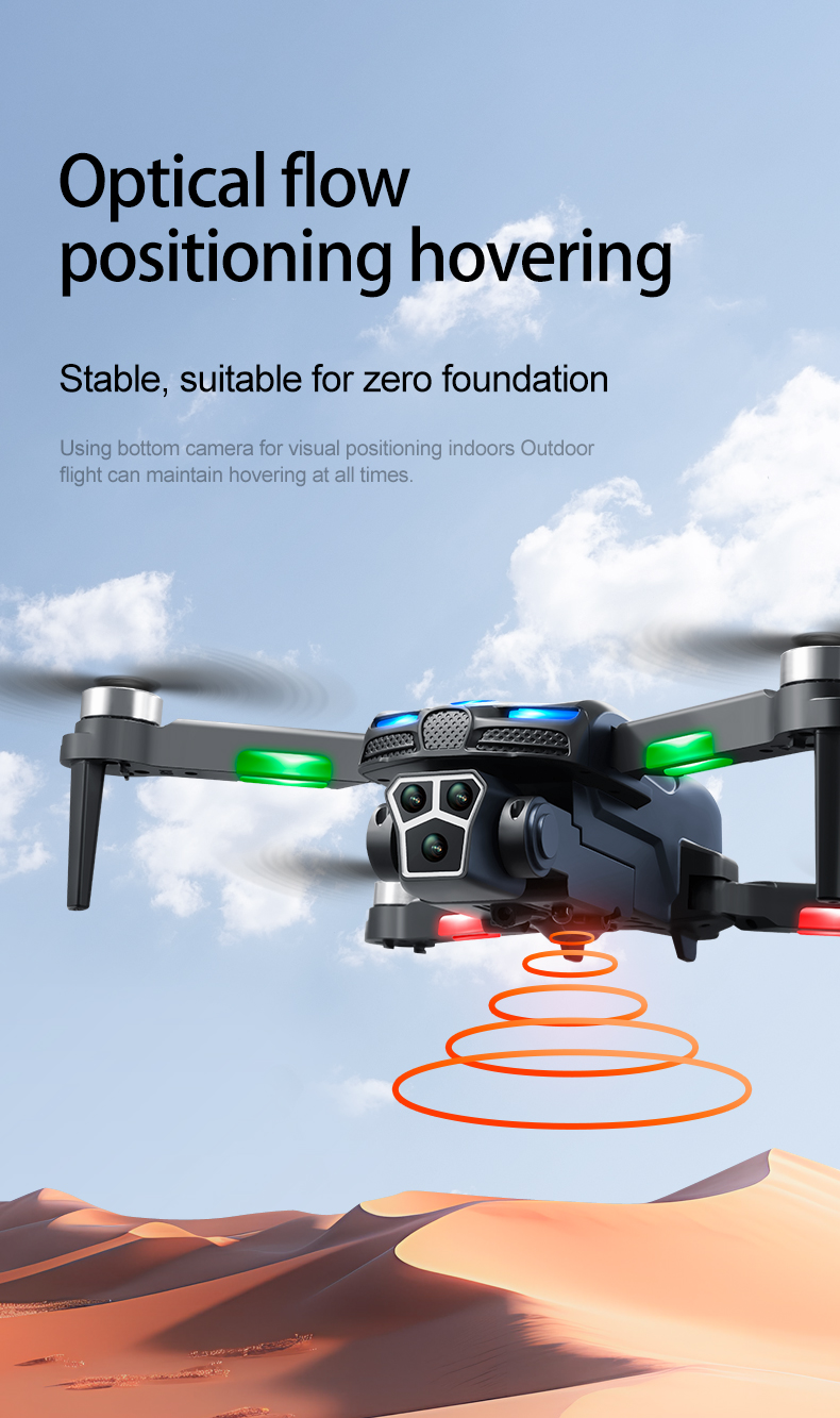 Beginner Drone M2 Obstacle Avoidance 3 Camera RC Drone Optical Flow Hover HD Wifi FPV LED Light Brushless Motor Quadcopter