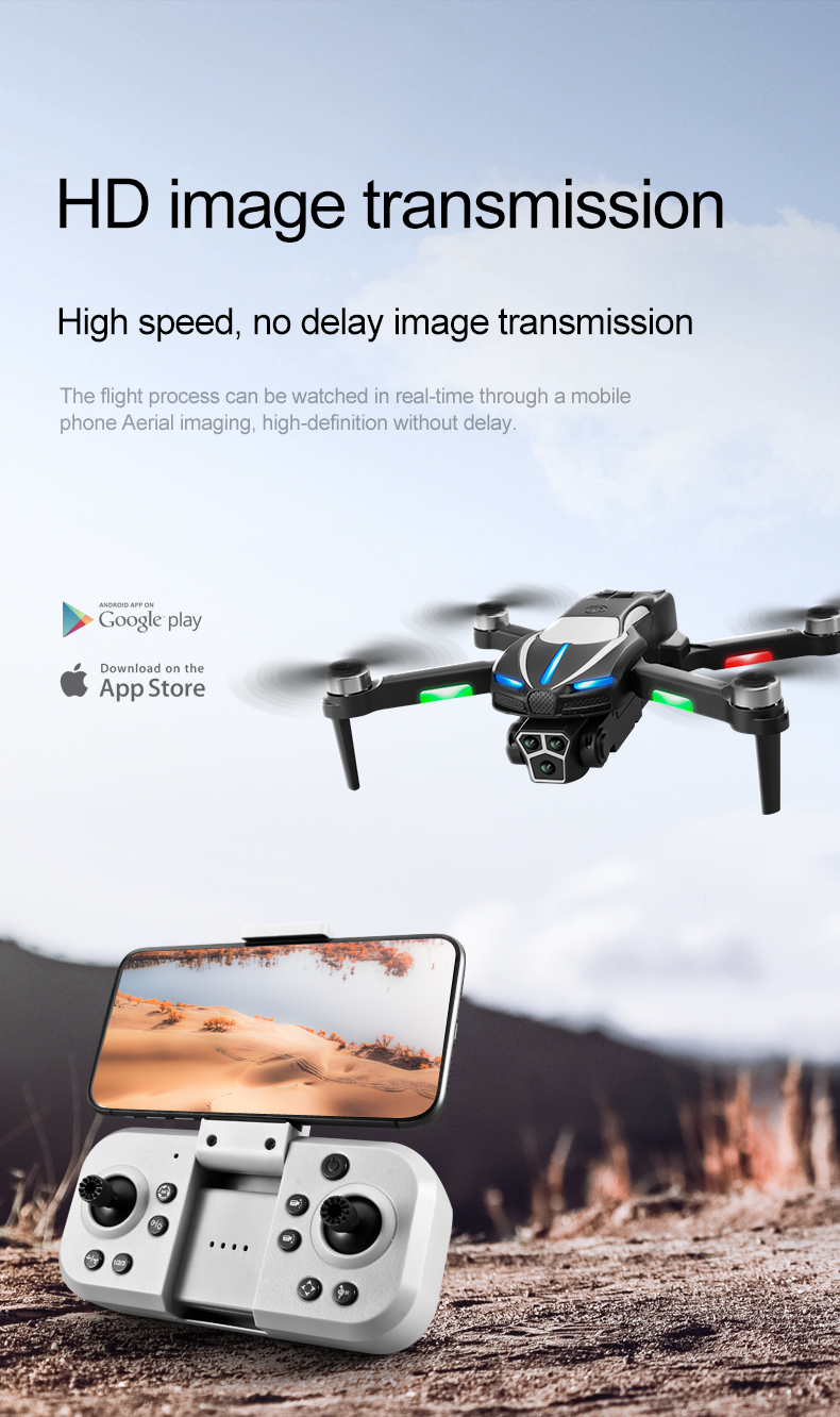 Beginner Drone M2 Obstacle Avoidance 3 Camera RC Drone Optical Flow Hover HD Wifi FPV LED Light Brushless Motor Quadcopter