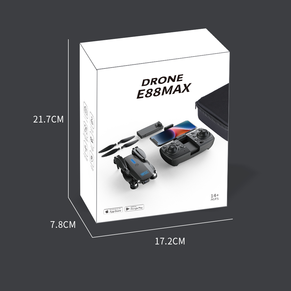 E88 Max Drone With Hd 4k Dual Camera Optical Flow Foldable Wifi Fpv Brushless Motor Drone Profesional Quadcopter Toy