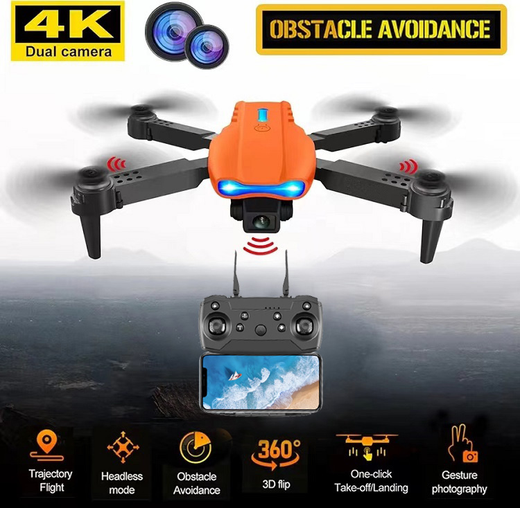 E99 Cheap Drone 4K Intelligent Three sided Obstacle Avoidance Beginner's Birthday Gift Radio-controlled Aircraft Drone