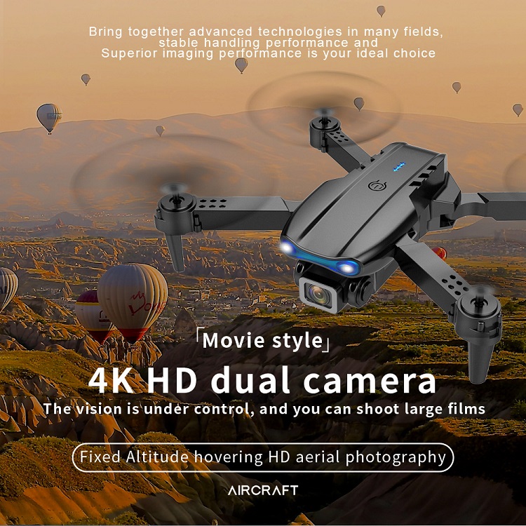 E99 Cheap Drone 4K Intelligent Three sided Obstacle Avoidance Beginner's Birthday Gift Radio-controlled Aircraft Drone