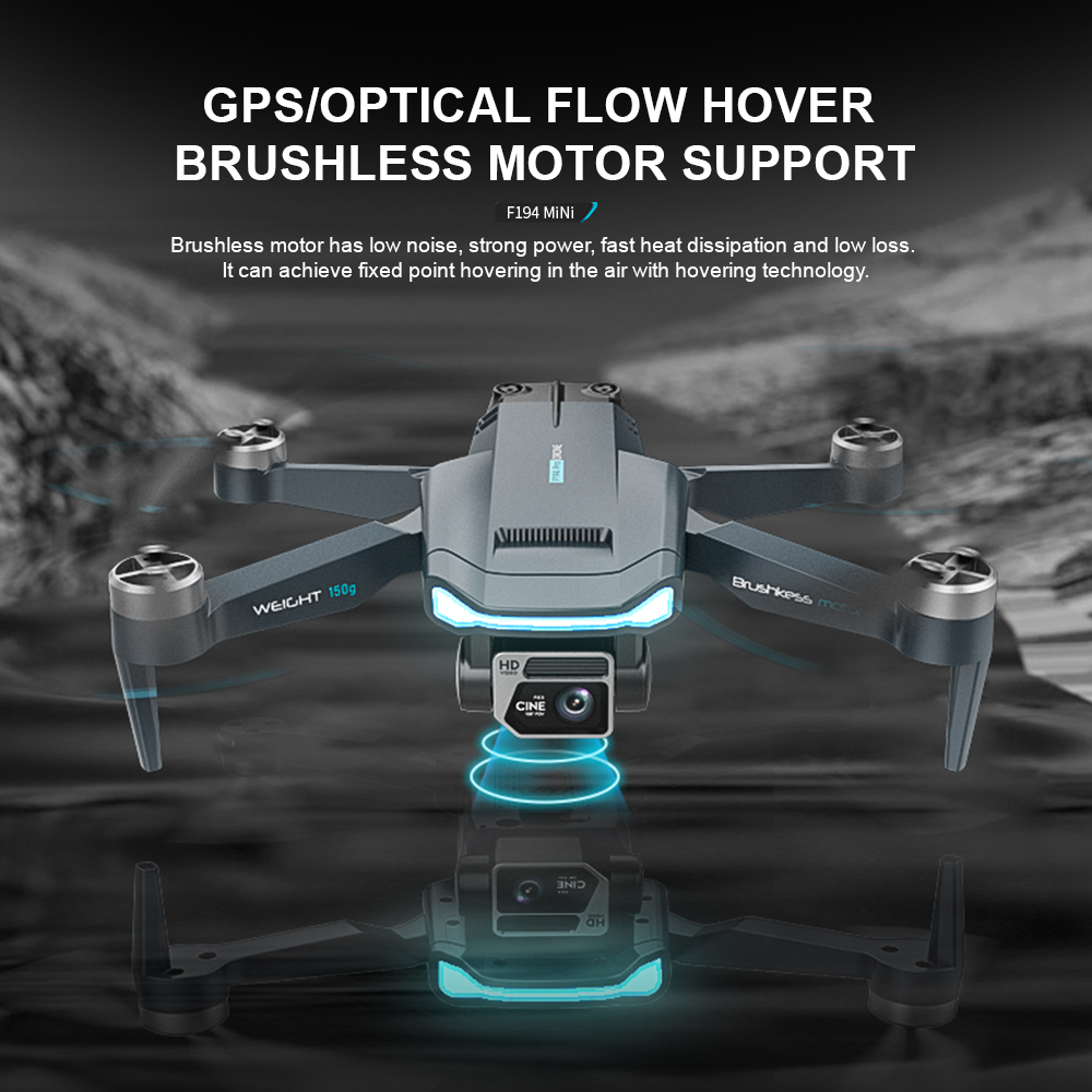 F194 5G GPS Drone 4K HD Dual Camera 5G WIFI FPV Foldable Quadcopter Long Distance 1000M Racing GPS Brushless Drone 8K