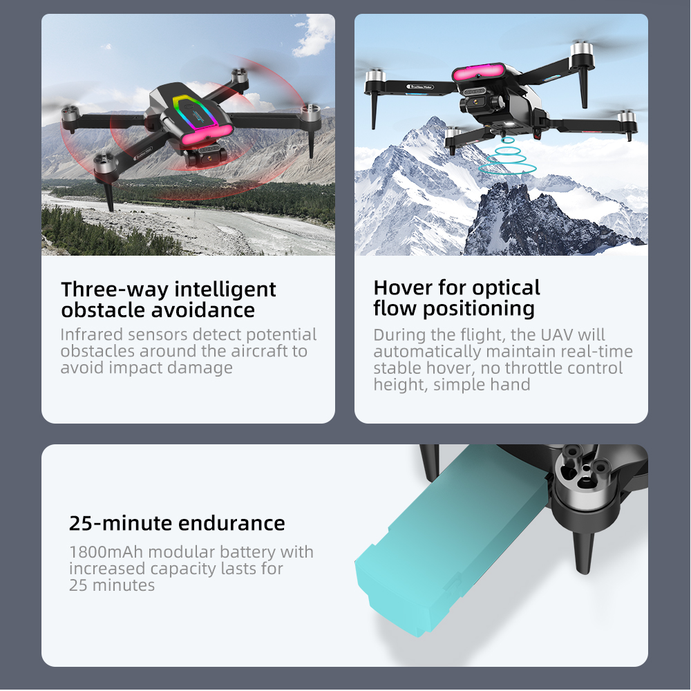 F199 Cheap Drone 480P 720P Wide Angle Dual HD Camera Duel Battery Brushless WIFI FPV Aerial Drone