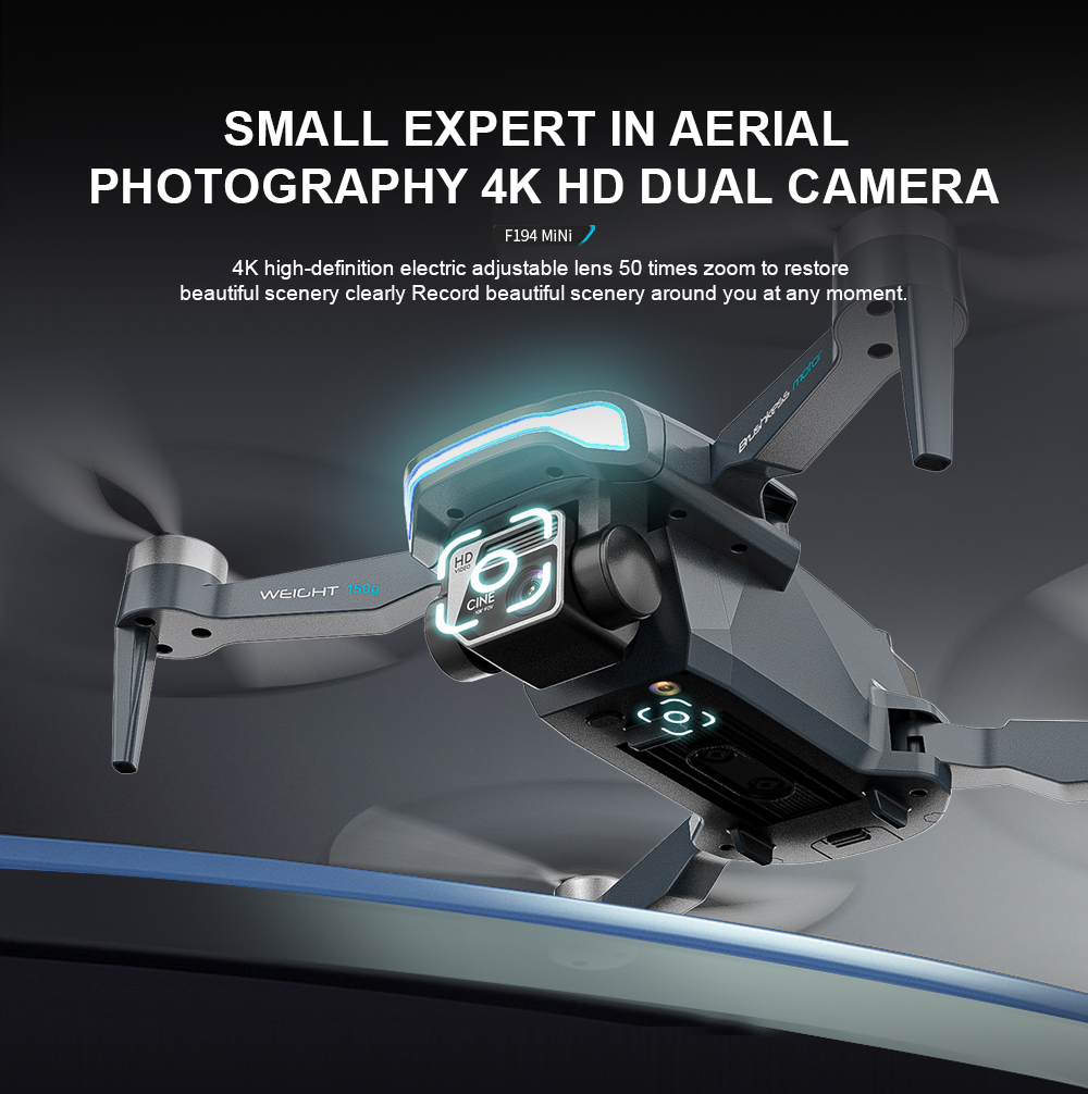 F199 Drone With Camera Mini 4K Wifi Fold Drone Brushless Optical Flow 100m Phone Control 2.4G FPV Gesture Outdoor Quadcopter