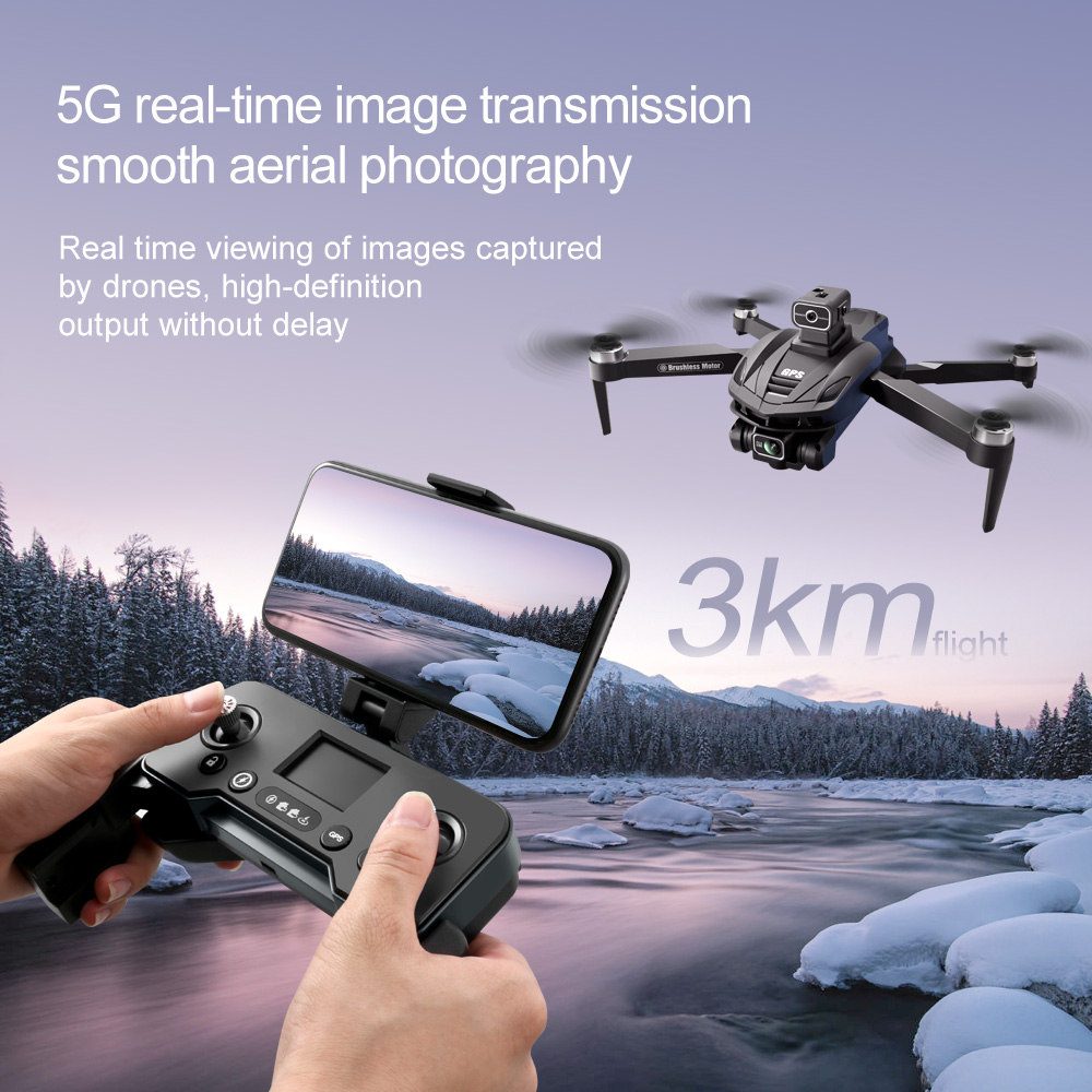 GPS 5G 2.4GHz WiFi Ultra-long Range GPS Drone Dual 8K 1080P Camera Brushless Motor Foldable Fixed Height Airplane Drone