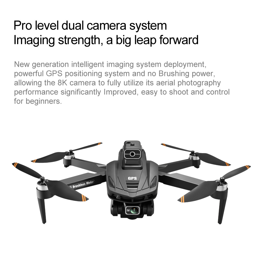 GPS 5G 2.4GHz WiFi Ultra-long Range GPS Drone Dual 8K 1080P Camera Brushless Motor Foldable Fixed Height Airplane Drone