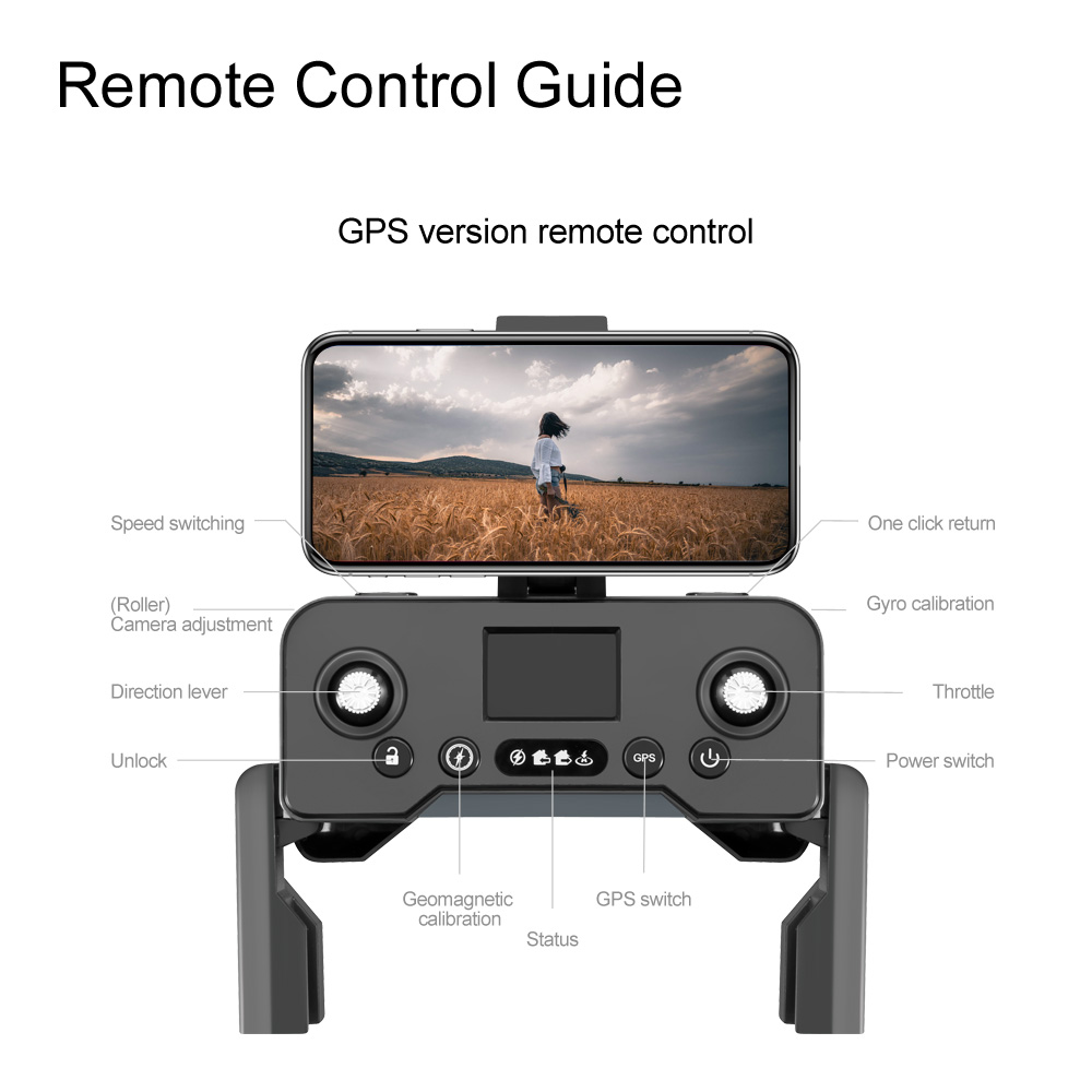 GPS 5G 2.4GHz WiFi Ultra-long Range GPS Drone Dual 8K 1080P Camera Brushless Motor Foldable Fixed Height Airplane Drone