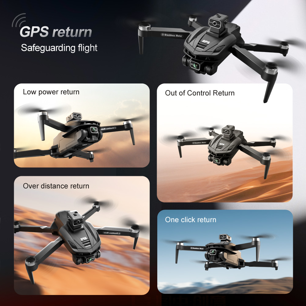 GPS 5G 2.4GHz WiFi Ultra-long Range GPS Drone Dual 8K 1080P Camera Brushless Motor Foldable Fixed Height Airplane Drone