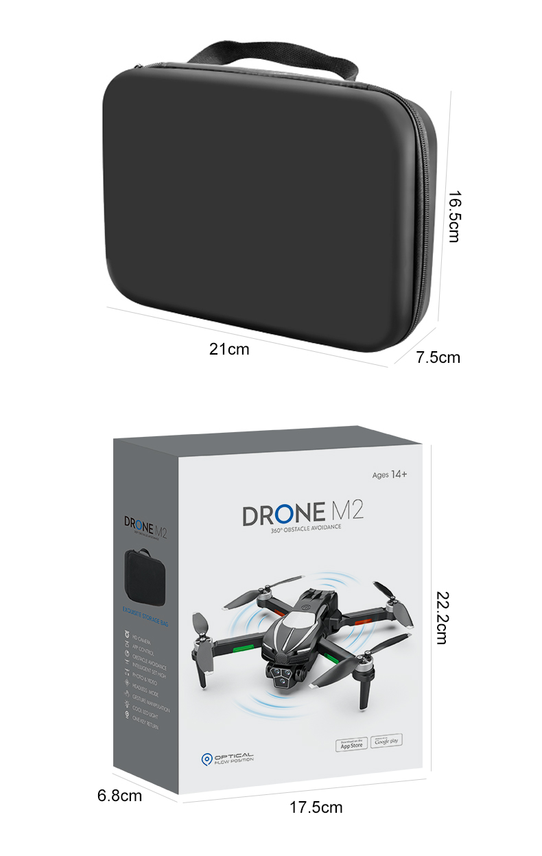 M2 Beginner Drone 3 Camera Obstacle Avoidance 4K Camera Foldable Mini Drone Max 15 Minutes Drone