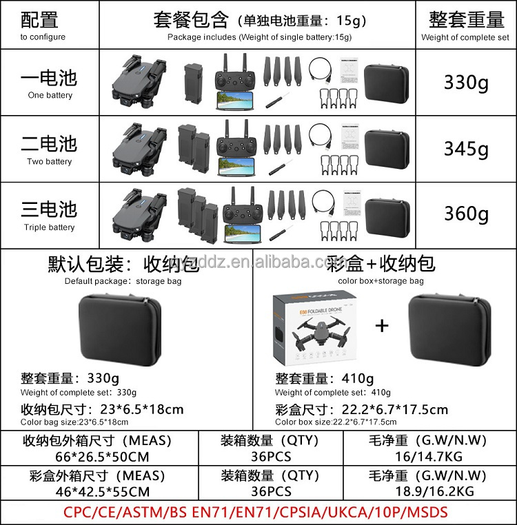 Mini Drone With 4K Camera E99 Obstacle Avoidance 2.4G RC Foldable 360 Flip Headless Kids Mini Drones