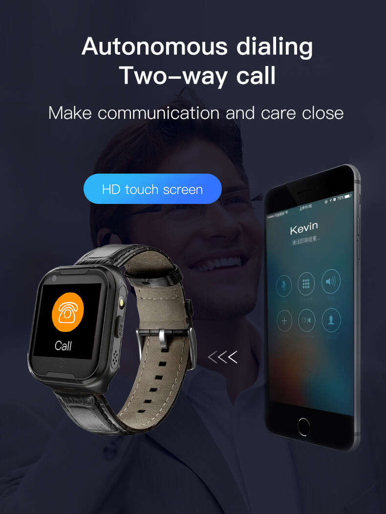 4G Smart Watch filp 1.4 inch IPS Touching Screen GPRS Real-Time Locating Tracking Monitoring Voice Care Smart AI Watch
