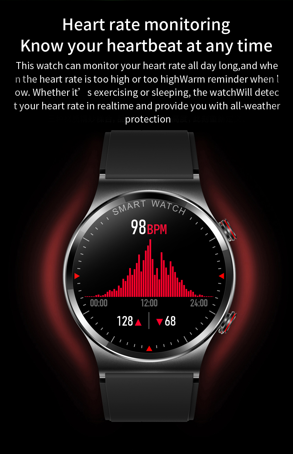 BT In Call 24 Hour Heart Rate Men Women Heart Rate 1.28 Full Touch Screen DIY Watch Face Blood Oxygen Phone Call Android IOS t