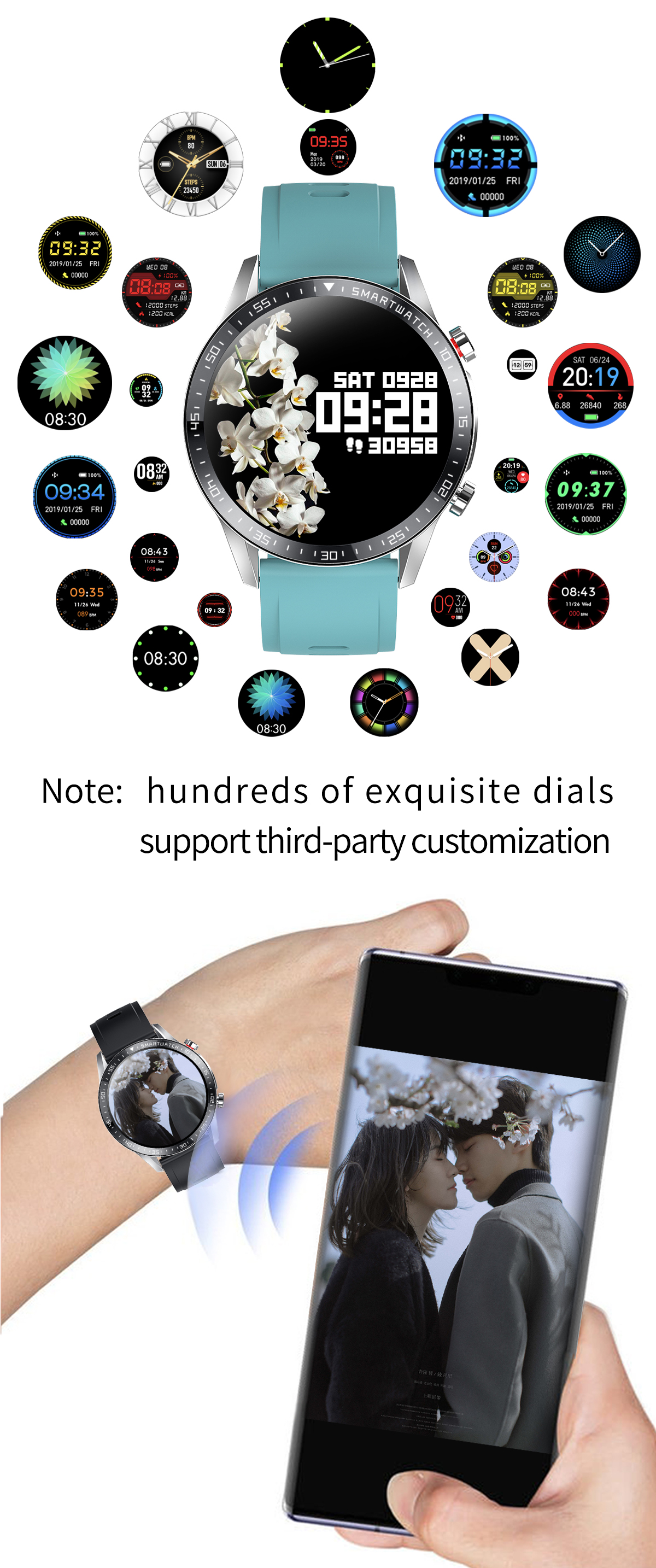 BT In Call HD Screen Camera Control Deep Waterproof Dust Proof Smart Watch Music Play Big Full Touch Screen Sport Smart Bracelet