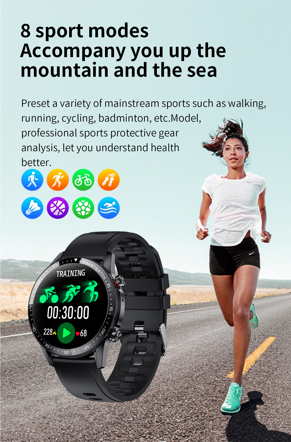 BT In Call HD Screen Camera Control Deep Waterproof Dust Proof Smart Watch Music Play Big Full Touch Screen Sport Smart Bracelet