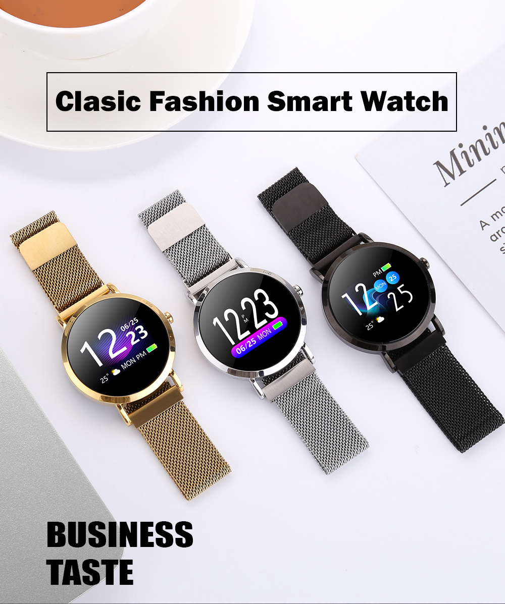 Custom logo 52832 motherboard fullscreen round luxury gold relojes intelligent smart watch with heart rate monitor