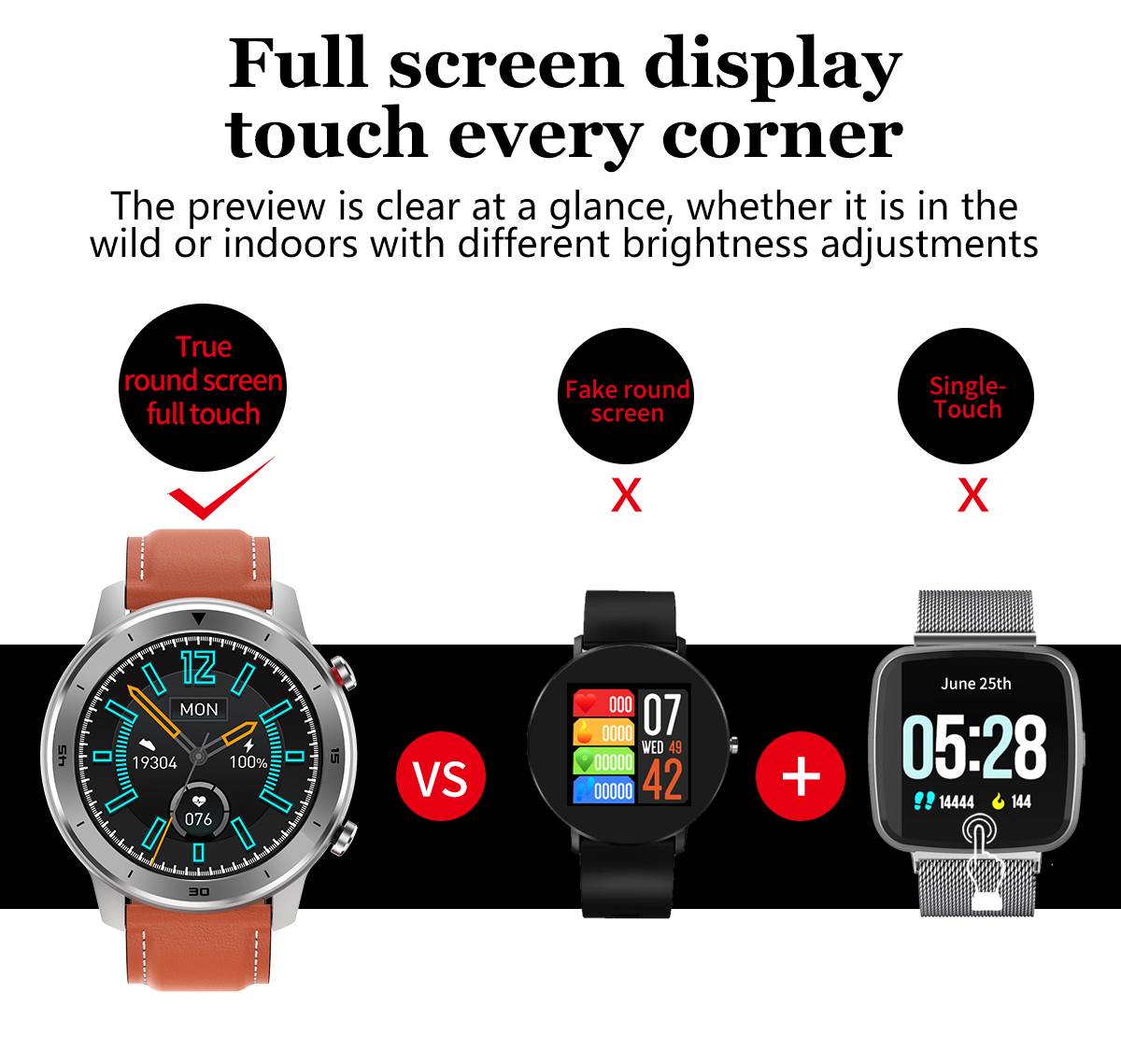 DT78 Smart Watch for Men IP68 Waterproof Full Touch Screen Smartwatch Fitness Tracker for Android IOS Phone Sports